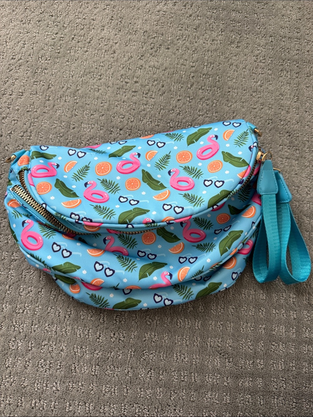 Emmafy GoFree Bum Bag Turquoise Blue Printed Crossbody - Picture 4 of 6